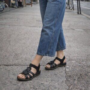 Flexus Adede European inspired, comfort slip-on T-strap sandal